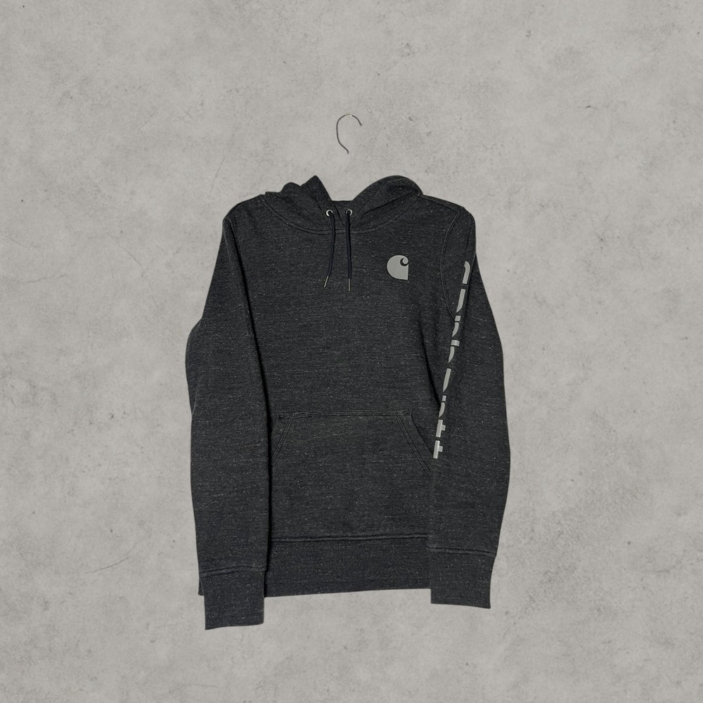 Carhartt Clarksburg Graphic Sleeve Hoodie Charcoal Heather Pullover Sweatshirt